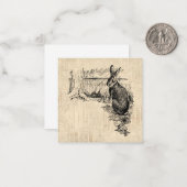  konijn geïllustreerd Bunny Art Notitiekaartje (Voorkant / Achterkant in situ)