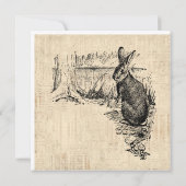 konijn geïllustreerd Bunny Art Notitiekaartje (Achterkant)