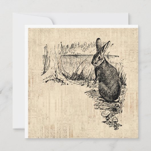  konijn geïllustreerd Bunny Art Notitiekaartje (Achterkant)