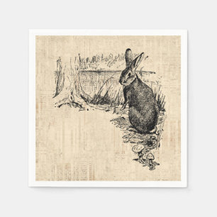  konijn geïllustreerd Bunny Art Servet