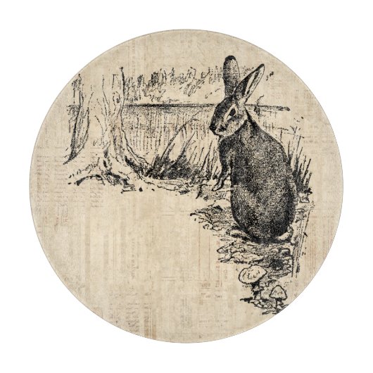  konijn geïllustreerd Bunny Art Snijplank (Voorkant)