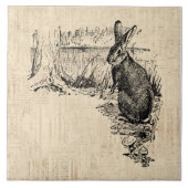 konijn geïllustreerd Bunny Art Tegeltje (Voorkant)