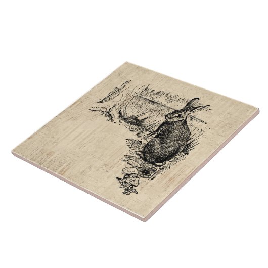 konijn geïllustreerd Bunny Art Tegeltje (Zijkant)
