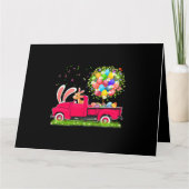 Konijn Geit Riding Pickup Truck Pasen Eieren Boom  Kaart (Voorkant)