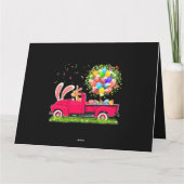 Konijn Geit rijden opneembare vrachtwagen Pasen Ei Kaart (Achterkant)