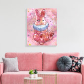 Konijn genaamd Lieveheersbeestje Canvas Afdruk (Insitu (Woonkamer))
