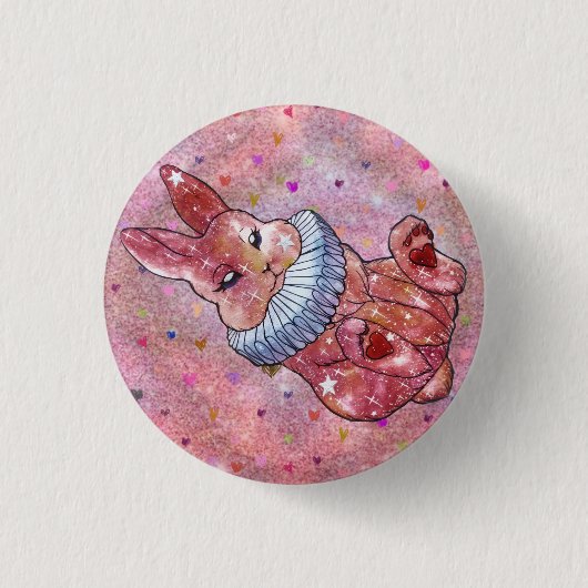 Konijn genaamd Lieveheersbeestje Ronde Button 3,2 Cm (Voorkant)