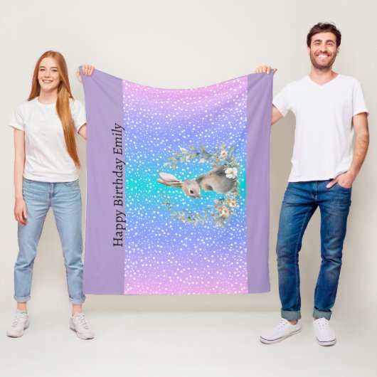 Konijn geschenk - gepersonaliseerde deken (In situ)