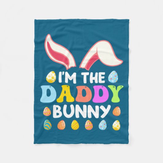 Konijn Gezicht Cool Pasen Konijn Met Gles Daddy Fa Fleece Deken (Voorkant)