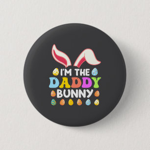 Konijn Gezicht Koel Paas Konijn Met Gles Daddy Fa  Ronde Button 5,7 Cm
