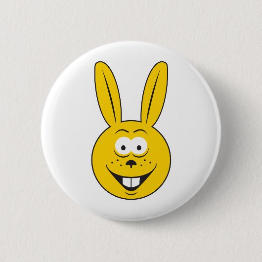 Konijn Gezicht Ronde Button 5,7 Cm (Voorkant)