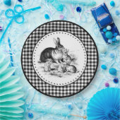 Konijn Gingham Papieren Bordje (Feest)