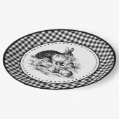 Konijn Gingham Papieren Bordje (Gekanteld)