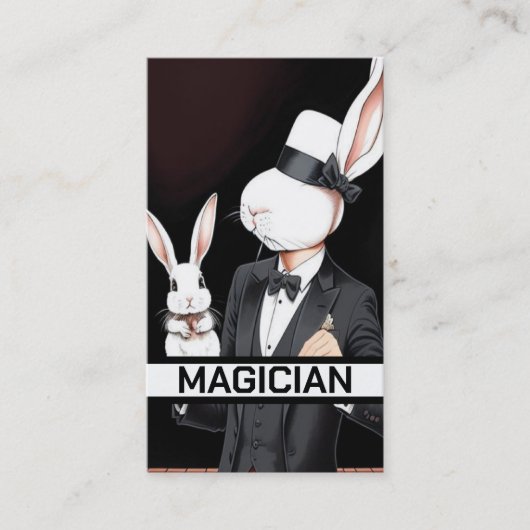 konijn goochelaar visitekaartje (Voorkant)