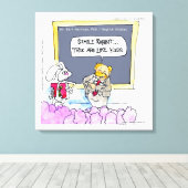 Konijn Grammaticapolitie Grappige Canvasprint Canvas Afdruk (Insitu (Houten vloer))