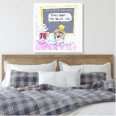 Konijn Grammaticapolitie Grappige Canvasprint Canvas Afdruk (Insitu (Slaapkamer))