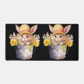 Konijn Graphic voor Meisjes Bloemen Lente Tijd Bureaumat (Voorkant)