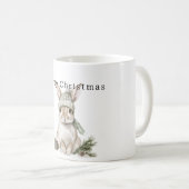 Konijn Groene Hoed Kerstmis Koffiemok (Voorkant rechts)