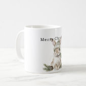 Konijn Groene Hoed Kerstmis Koffiemok (Voorkant links)