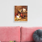 Konijn Haan Boerderij dieren schilderen Canvas Afdruk (Insitu (Woonkamer))
