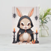Konijn Halloween Schattige Schattig Funny Animal M Kaart (Staand voorkant)