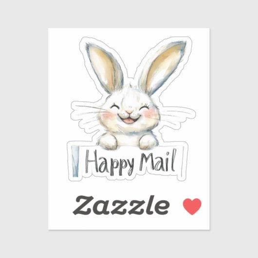 Konijn, Happy Mail, Sticker (Vel)