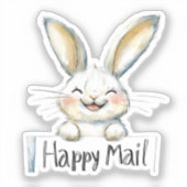 Konijn, Happy Mail, Sticker (Voorkant)