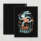 konijn hardlopen marathon loper bunny schattig briefkaart (Voorkant / Achterkant)
