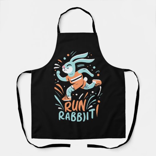 konijn hardlopen marathon loper bunny schattig schort (Voorkant)
