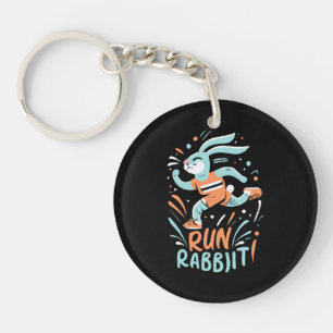 konijn hardlopen marathon loper bunny schattig sleutelhanger