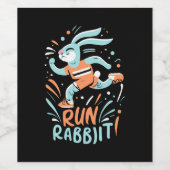 konijn hardlopen marathon loper bunny schattig wijn etiket (Enkel label)