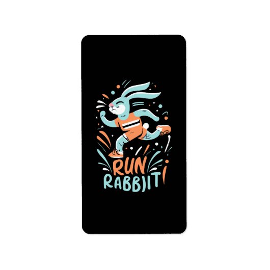 konijn hardlopen marathon loper konijntje schattig etiket (Voorkant)
