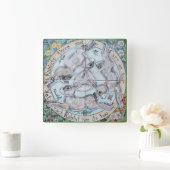 Konijn Hare Trio Vier Seasons Clock Green Vierkante Klok (Huis)