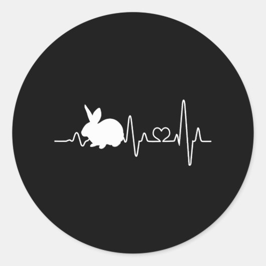 Konijn hartslag Pulse Rabbit Ronde Sticker (Voorkant)