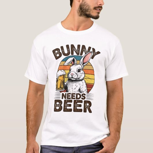 Konijn heeft bier nodig Grappig ontwerp voor bierl T-shirt (Voorkant)