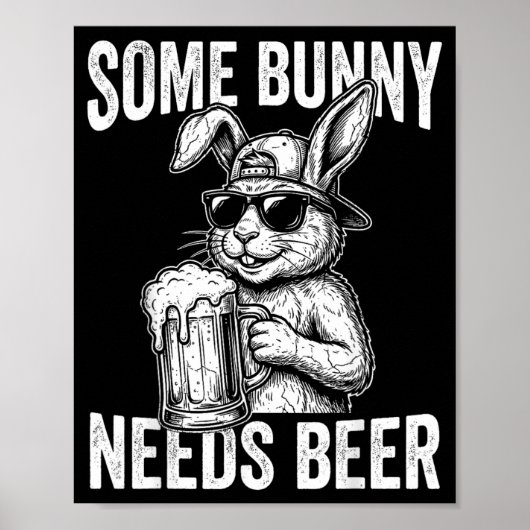 Konijn heeft een drankprobleem Konijn Pasen Grappi Poster (Voorkant)