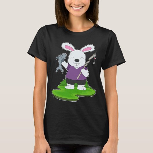 Konijn Hengelaar Visvangst T-shirt (Voorkant)