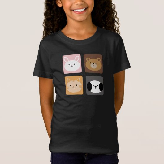 Konijn, hond, kat en Beer T-shirt (Voorkant)