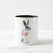 Konijn houdt van je, Mok konijnenrood hart. (Center)