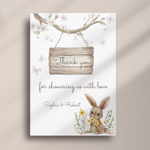 Konijn Houten Bord Bedankt Lentebaby Shower