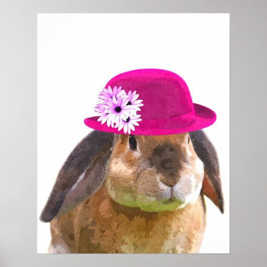 Konijn houtland dier kinderkamer babykamer poster (Voorkant)