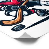 Konijn IJshockey Bunny Pasen Dag Poster (Hoek)