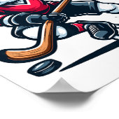 Konijn IJshockey Bunny Pasen Dag Poster (Hoek)