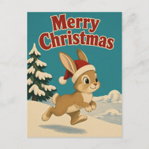 Konijn IJsige Tuin Dier Kerstmis Briefkaart