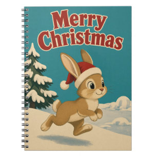 Konijn IJsige Tuin Dier Kerstmis Notitieboek