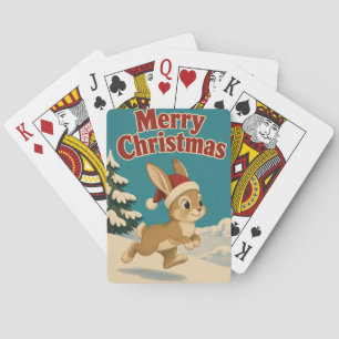 Konijn IJsige Tuin Dier Kerstmis Pokerkaarten