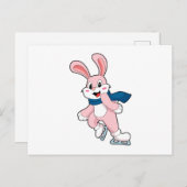 Konijn IJsschaatsen Schaatsen Briefkaart (Voorkant / Achterkant)