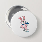 Konijn IJsschaatsen Schaatsen Ronde Button 7,6 Cm (Voorkant /achterkant)