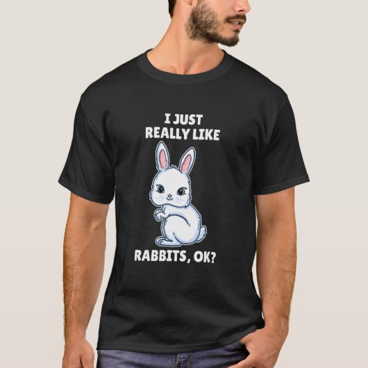 Konijn ik hou echt van konijnen. t-shirt (Voorkant)