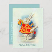 Konijn in Alice in Wonderland ~ Briefkaart / Uitno (Voorkant / Achterkant)